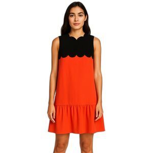 Victoria Beckham for target orange dress Scalloped Shift Dress size M posh spice